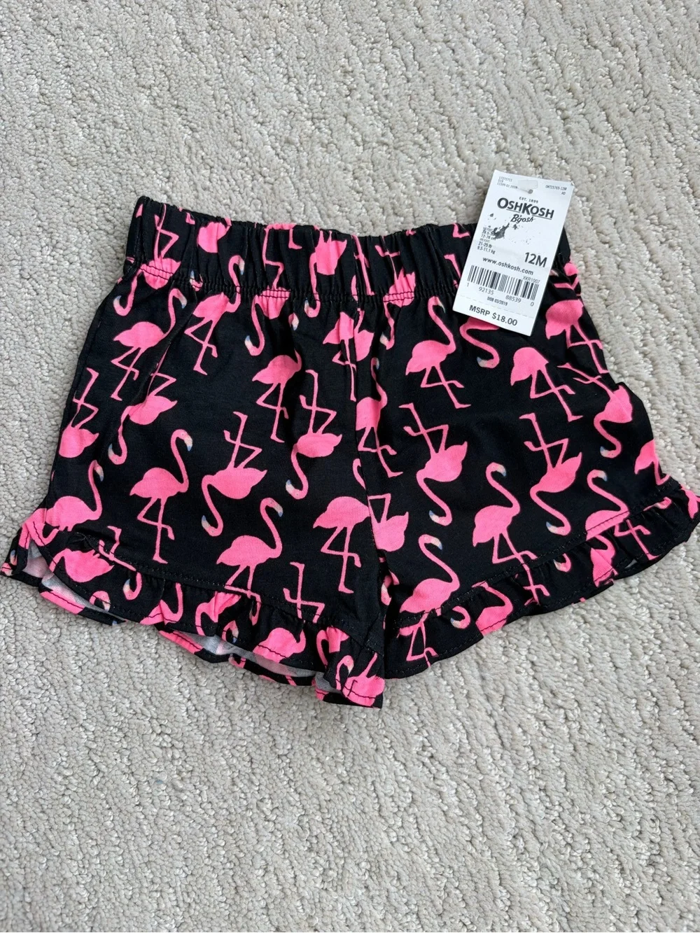 OshKosh B'gosh Pink Flamingo Swim Bottoms - Black & Hot Pink